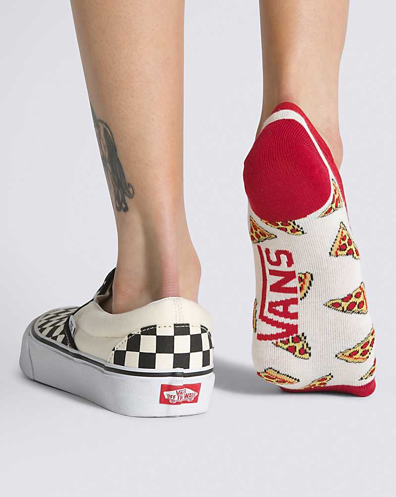 Vans Pizza Party Canoodle 3-Pack Women Socks White | IZ1-5509