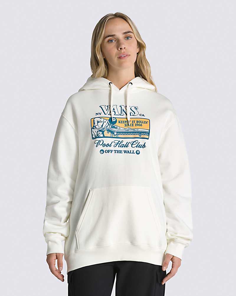 Vans Pool Hall Pullover Men Hoodie White | LK1-0497