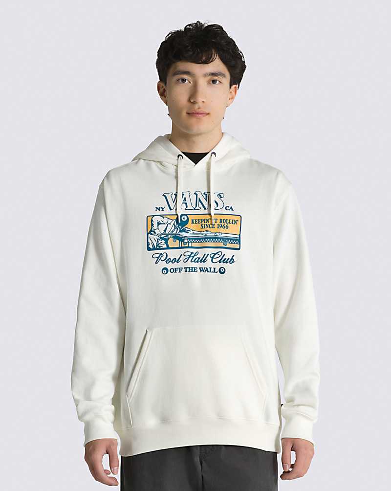 Vans Pool Hall Pullover Men Hoodie White | LK1-0497