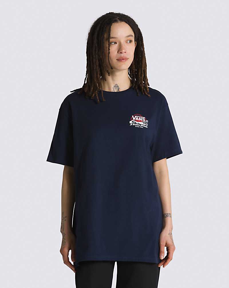 Vans Positive Attitude Men T Shirts Navy | JO1-7867