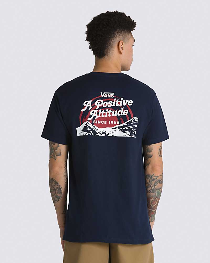 Vans Positive Attitude Men T Shirts Navy | JO1-7867