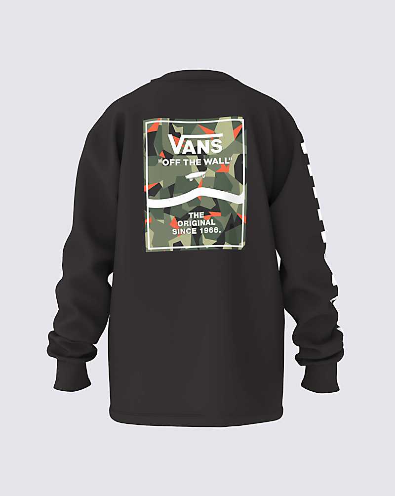 Vans Print Box 2.0 Long Sleeve Kids\' T Shirts Black | UA1-4716