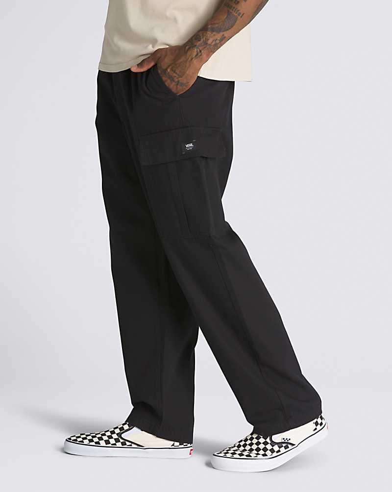 Vans Range Cargo Baggy Tapered Elastic Men Pants Black | KC1-8568