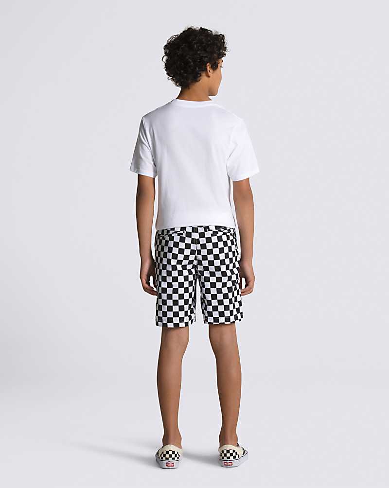 Vans Range Elastic Waist Kids' Shorts Black / White | OF1-3978