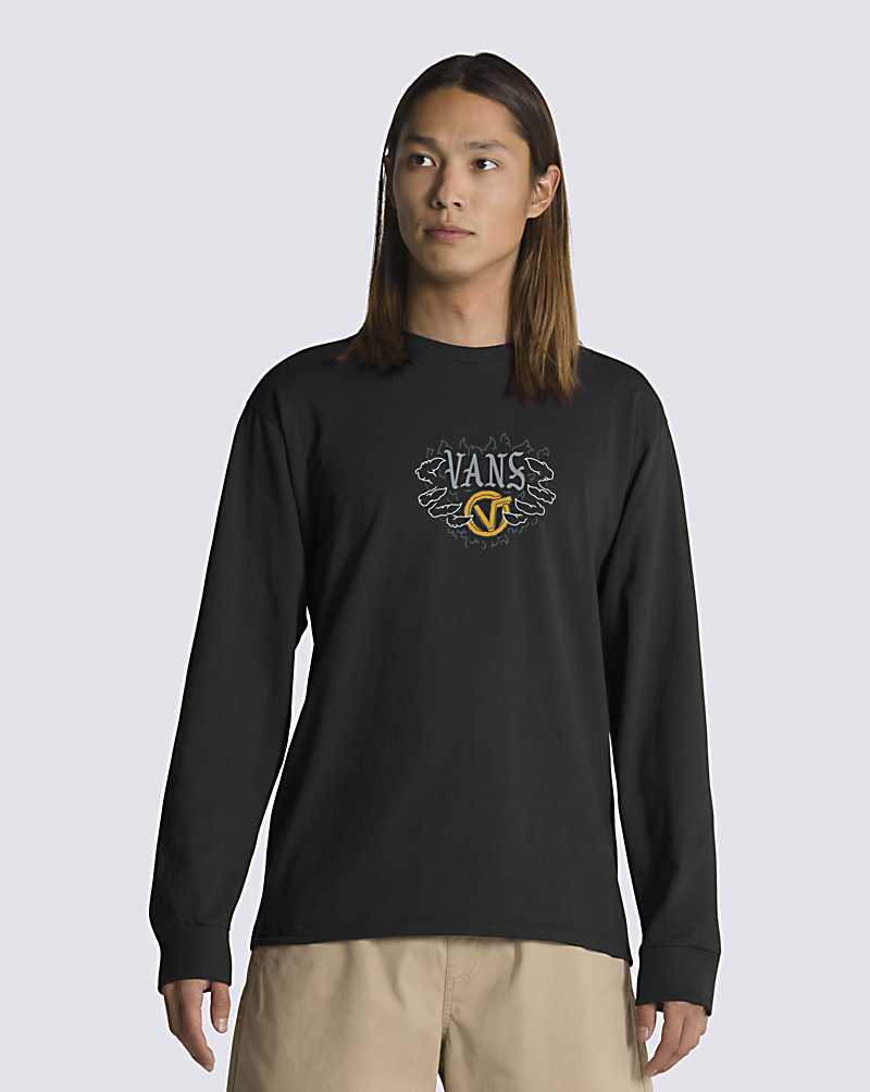 Vans Reapen Long Sleeve Men T Shirts Black | HV1-9133