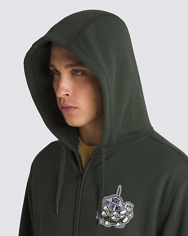 Vans Rearview Full Zip Men Hoodie Deep Green | DU1-1471