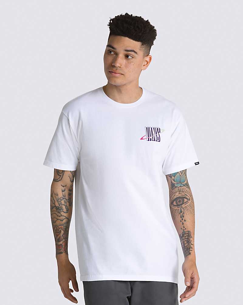 Vans Ringed Logo Men T Shirts White | CR1-8815