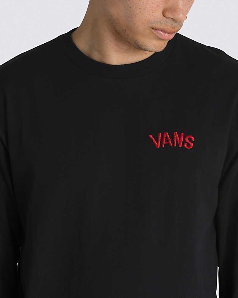 Vans Rose Sleeve Long Sleeve Men T Shirts Black | OO1-2226