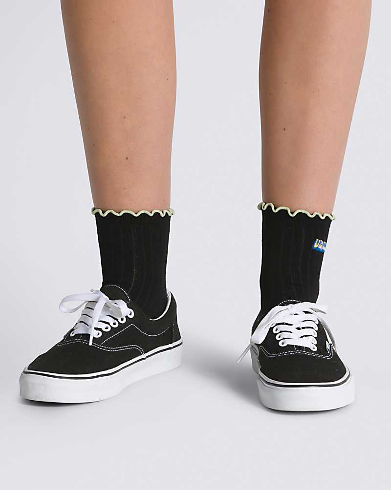 Vans Ruffle Crew Women Socks Black / Purple | ZX1-0322