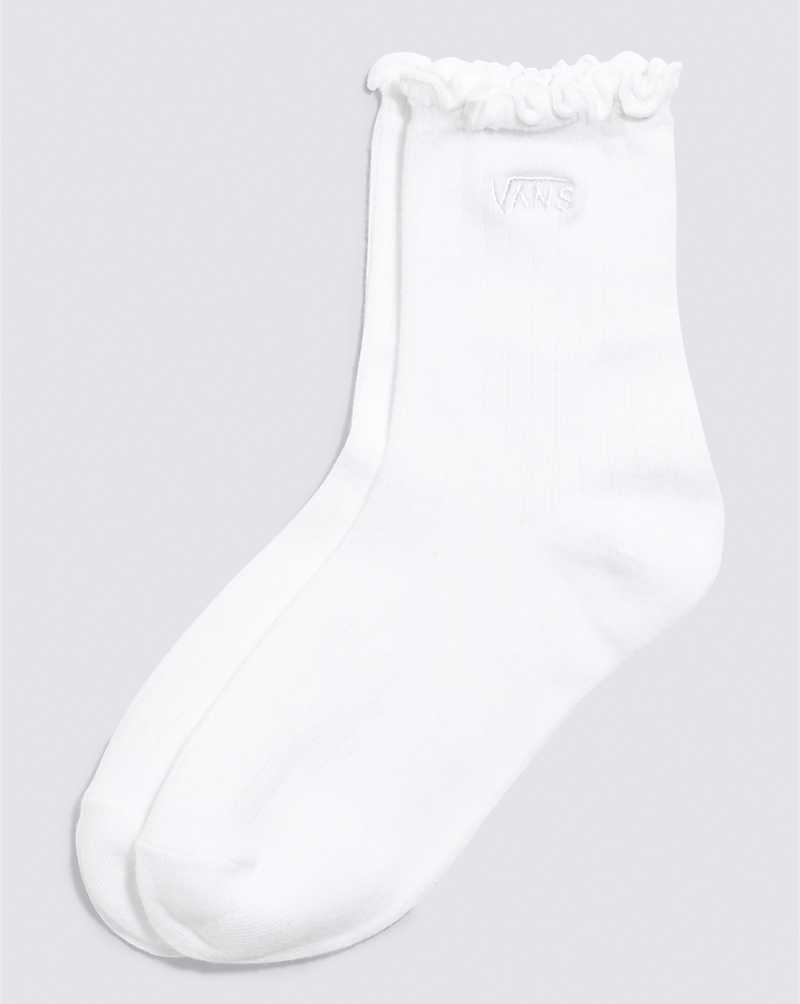 Vans Ruffle Crew Women Socks White | UK1-7576