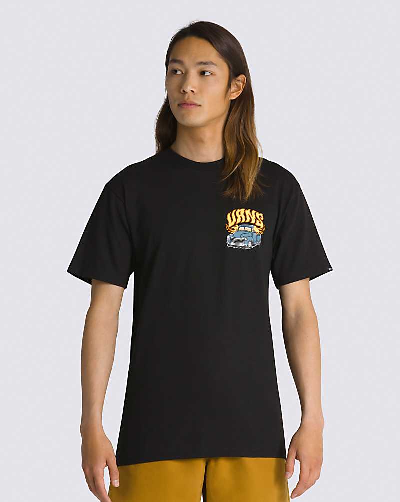 Vans Running On Empty Men T Shirts Black | GK1-7546