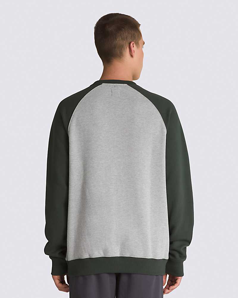 Vans Rutland Crew Men Sweatshirts Grey / Deep Green | UI1-2956