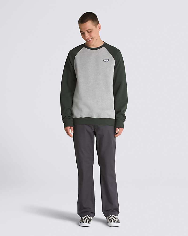 Vans Rutland Crew Men Sweatshirts Grey / Deep Green | UI1-2956