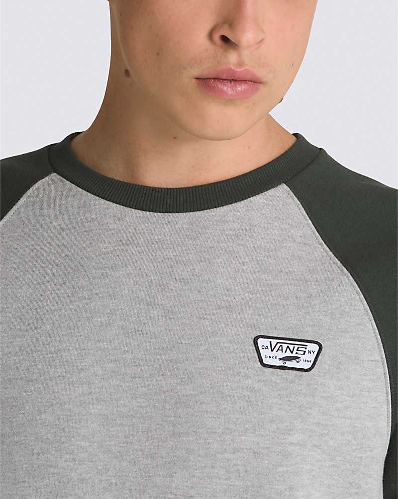 Vans Rutland Crew Men Sweatshirts Grey / Deep Green | UI1-2956