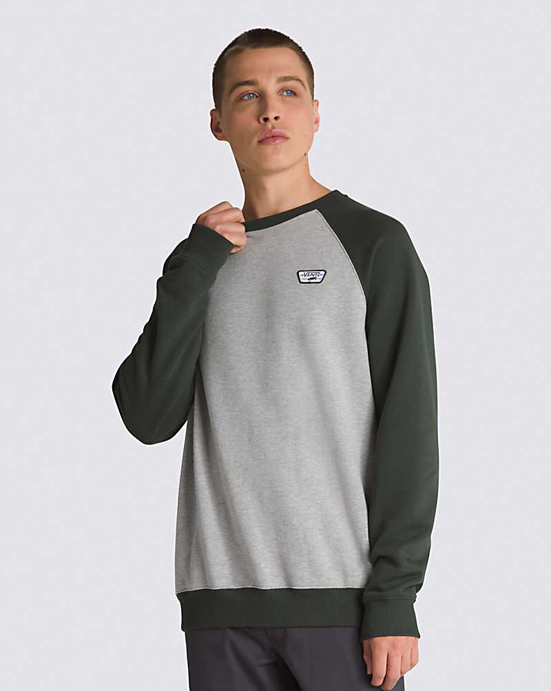 Vans Rutland Crew Men Sweatshirts Grey / Deep Green | UI1-2956