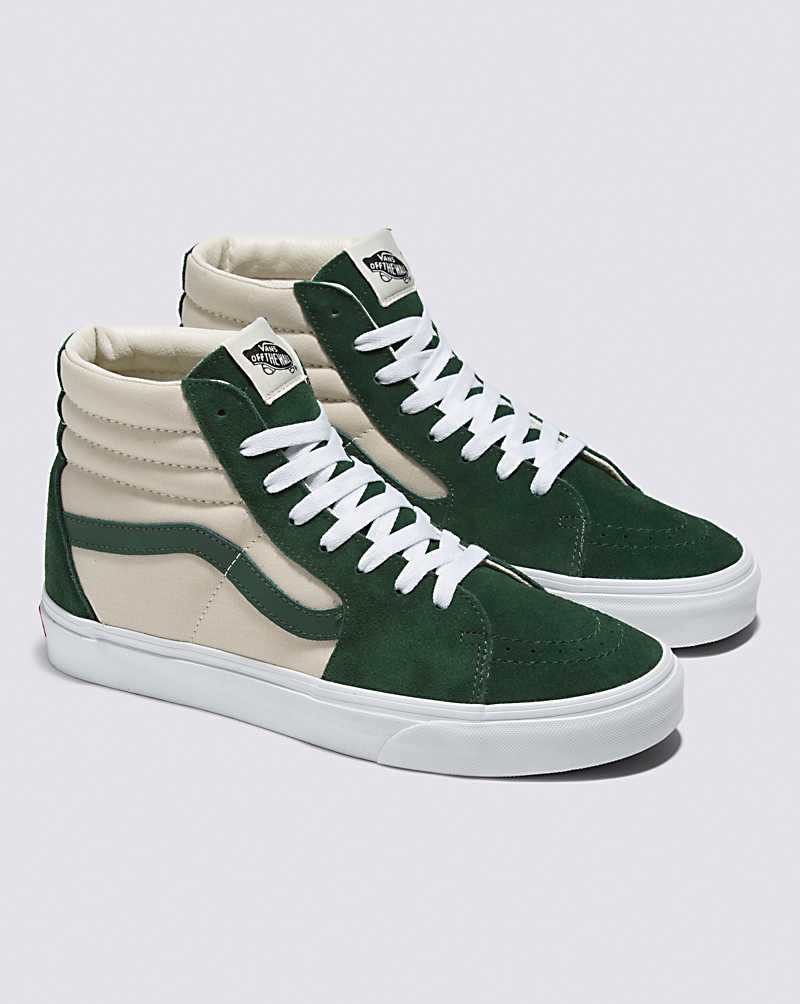 Vans SK8-Hi Canvas Suede Shoe Men High Top Sneakers Green | VJ1-9566