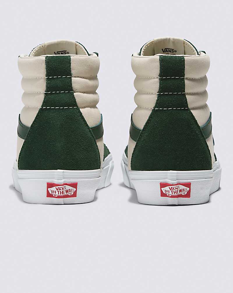 Vans SK8-Hi Canvas Suede Shoe Men High Top Sneakers Green | VJ1-9566