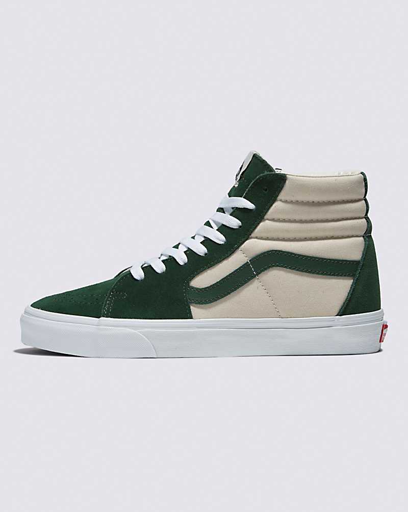 Vans SK8-Hi Canvas Suede Shoe Men High Top Sneakers Green | VJ1-9566