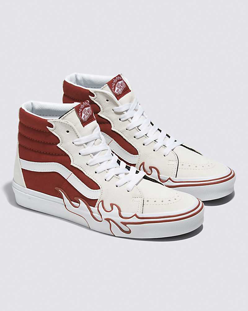 Vans SK8-Hi Flame Shoe Men High Top Sneakers White / Copper | CU1-1714