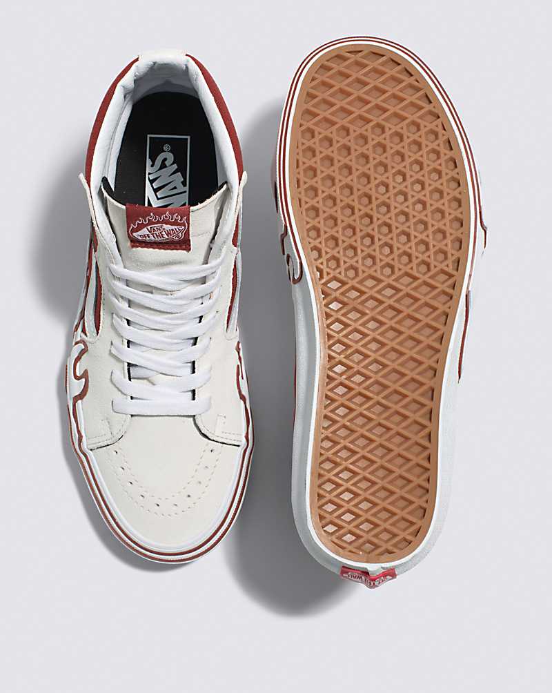 Vans SK8-Hi Flame Shoe Men High Top Sneakers White / Copper | CU1-1714