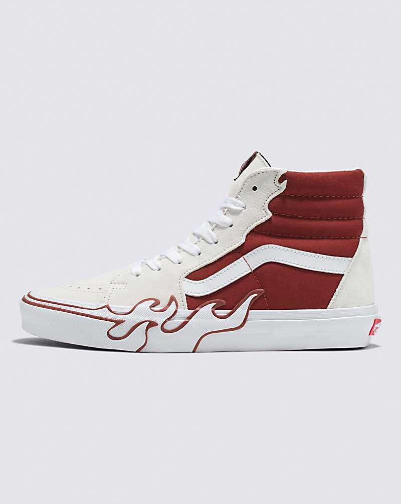 Vans SK8-Hi Flame Shoe Men High Top Sneakers White / Copper | CU1-1714