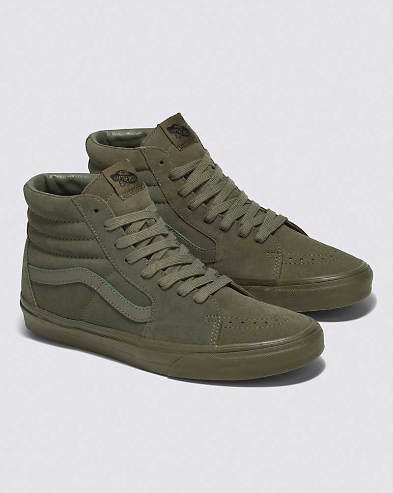 Vans SK8-Hi Mono Suede Shoe Men High Top Sneakers Olive | CD1-9545