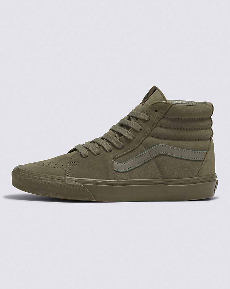 Vans SK8-Hi Mono Suede Shoe Men High Top Sneakers Olive | CD1-9545