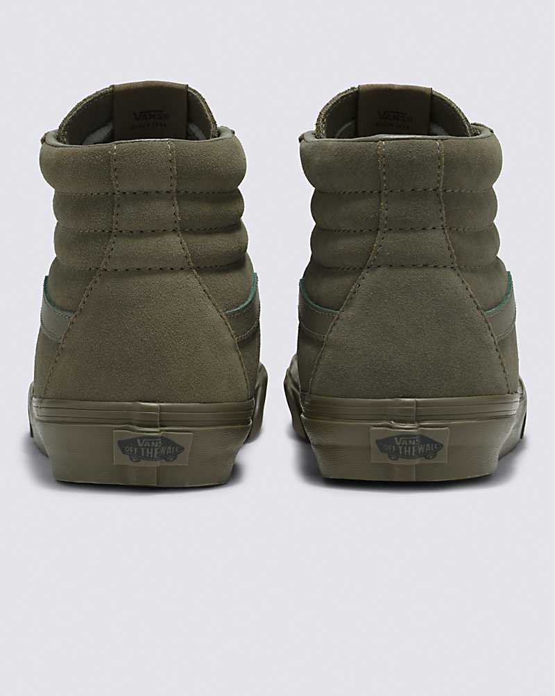 Vans SK8-Hi Mono Suede Shoe Women High Top Sneakers Olive | LA1-4731