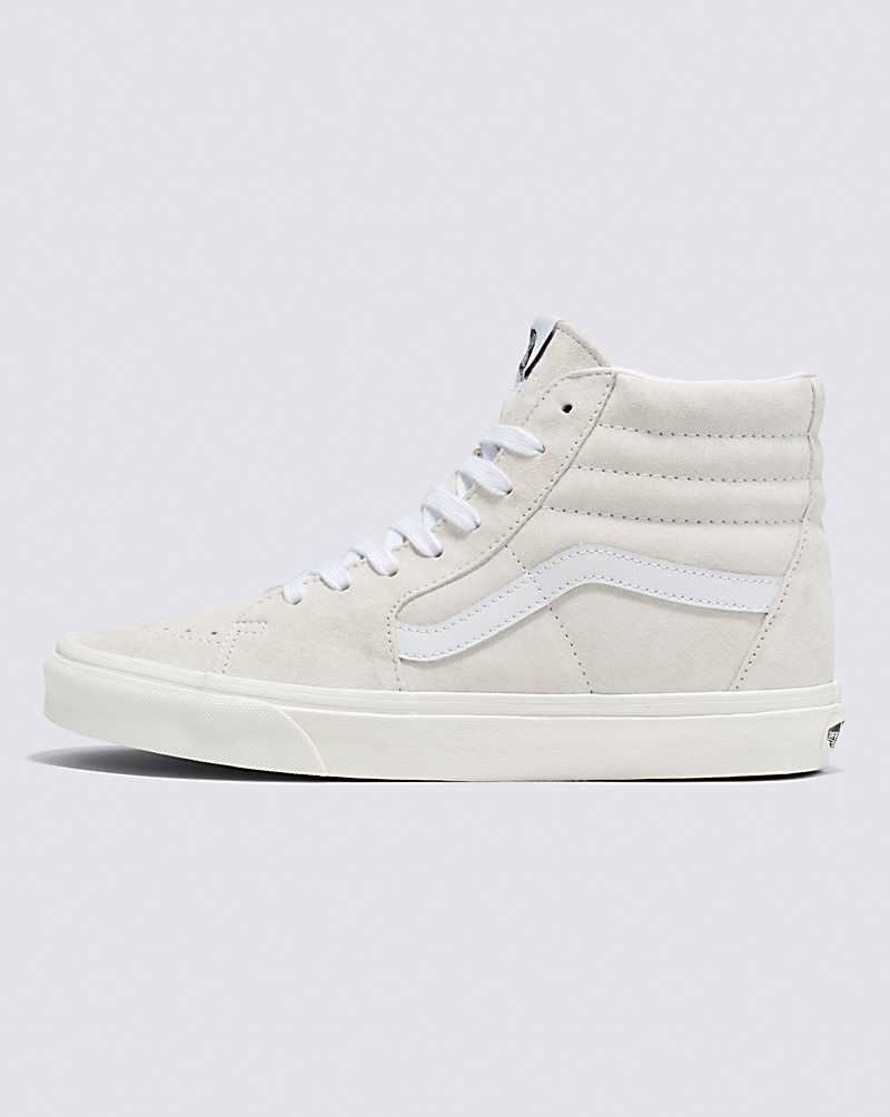 Vans SK8-Hi Pig Suede Shoe Men High Top Sneakers White | RE1-9339