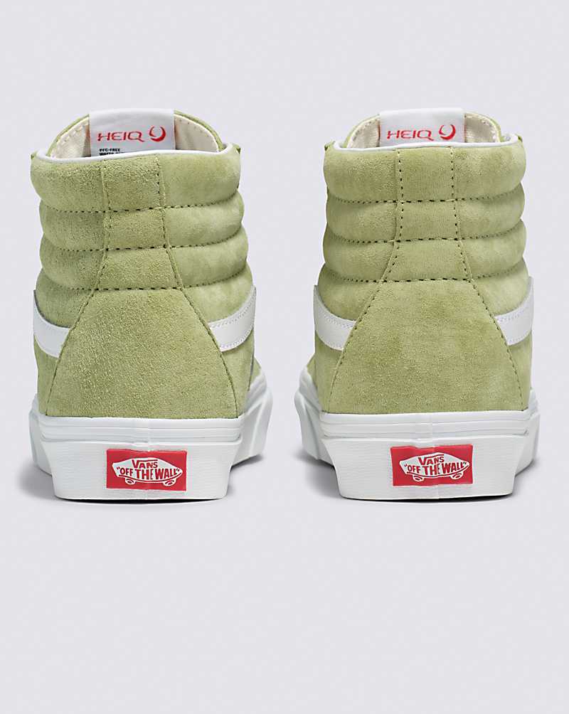 Vans SK8-Hi Pig Suede Shoe Women High Top Sneakers Light Green | RP1-0645