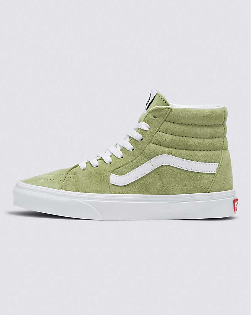 Vans SK8-Hi Pig Suede Shoe Women High Top Sneakers Light Green | RP1-0645