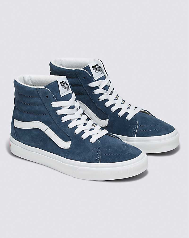 Vans SK8-Hi Pig Suede Shoe Women High Top Sneakers Indigo | ZU1-7563