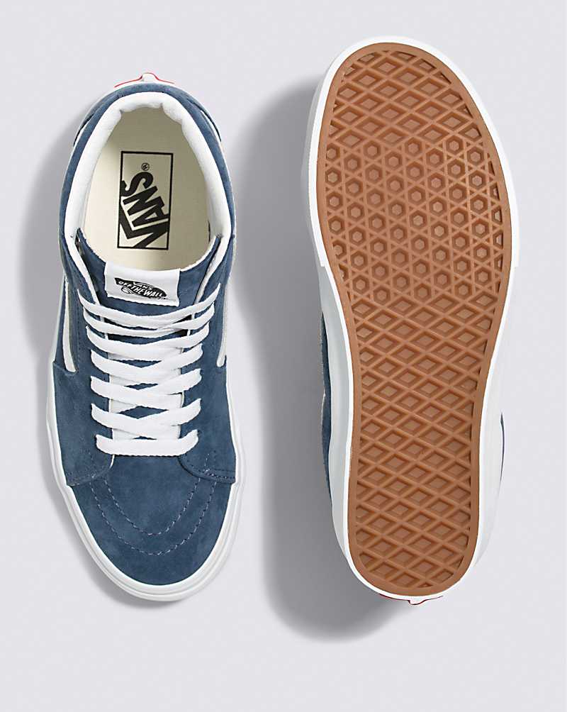 Vans SK8-Hi Pig Suede Shoe Women High Top Sneakers Indigo | ZU1-7563