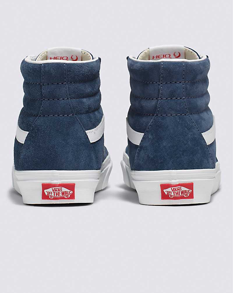 Vans SK8-Hi Pig Suede Shoe Women High Top Sneakers Indigo | ZU1-7563