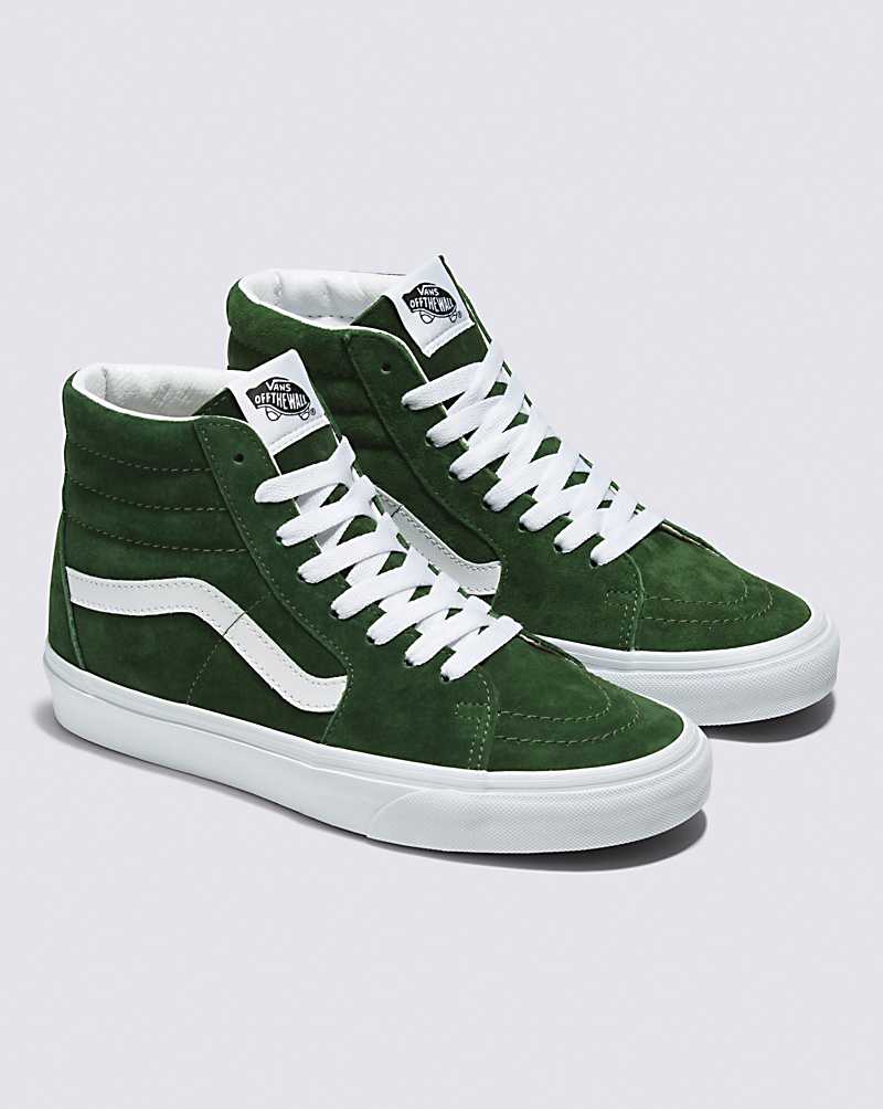 Vans SK8-Hi Pig Suede Shoe Women High Top Sneakers Green | NP1-8863