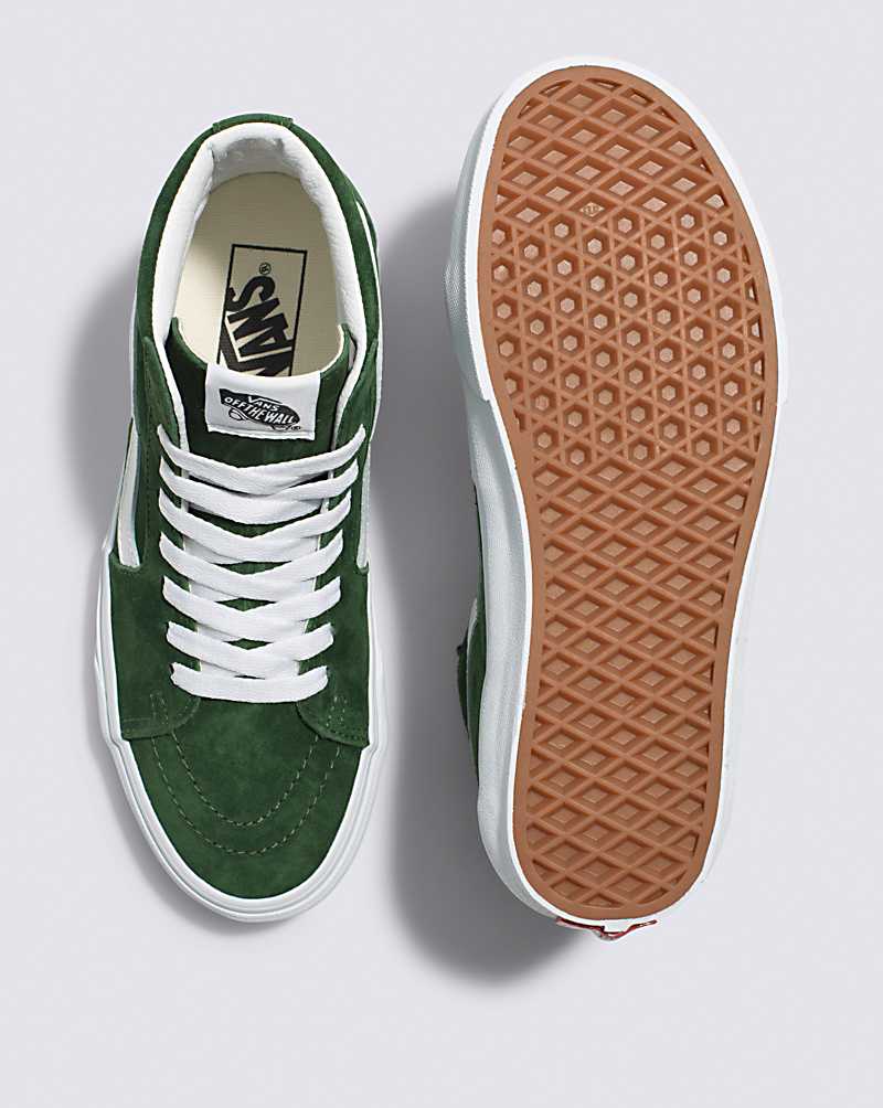 Vans SK8-Hi Pig Suede Shoe Women High Top Sneakers Green | NP1-8863