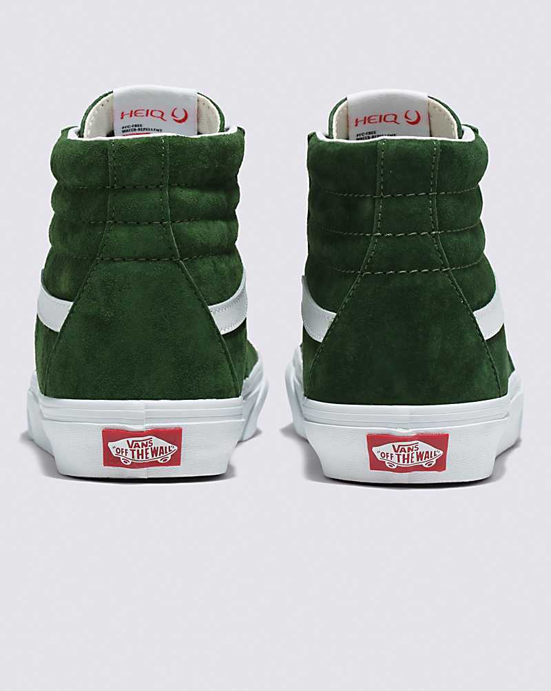 Vans SK8-Hi Pig Suede Shoe Women High Top Sneakers Green | NP1-8863