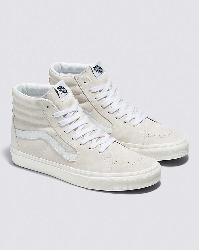 Vans SK8-Hi Pig Suede Shoe Women High Top Sneakers White | HS1-0560