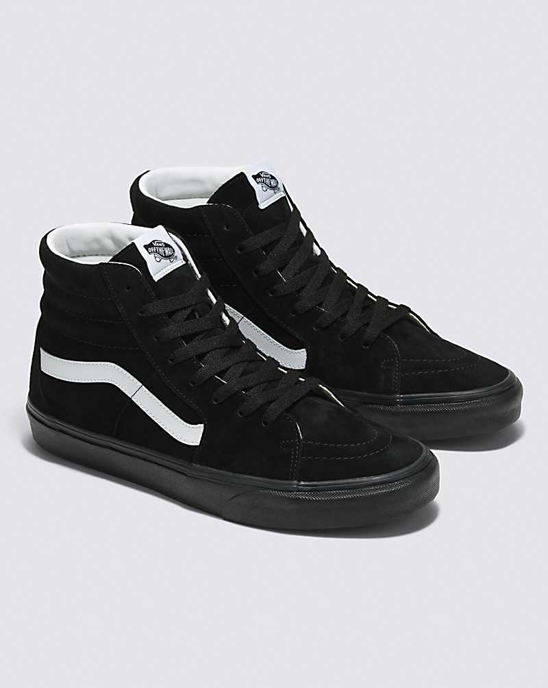 Vans SK8-Hi Pig Suede Shoe Women High Top Sneakers Black / Black | YD1-7097