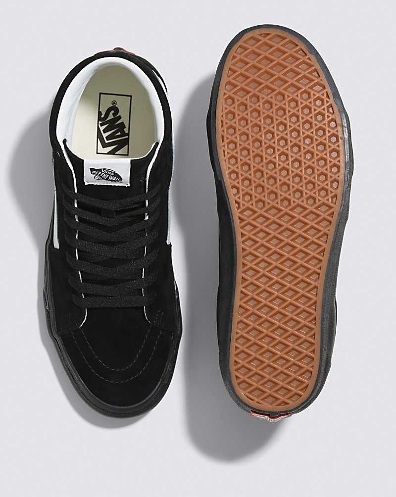 Vans SK8-Hi Pig Suede Shoe Women High Top Sneakers Black / Black | YD1-7097