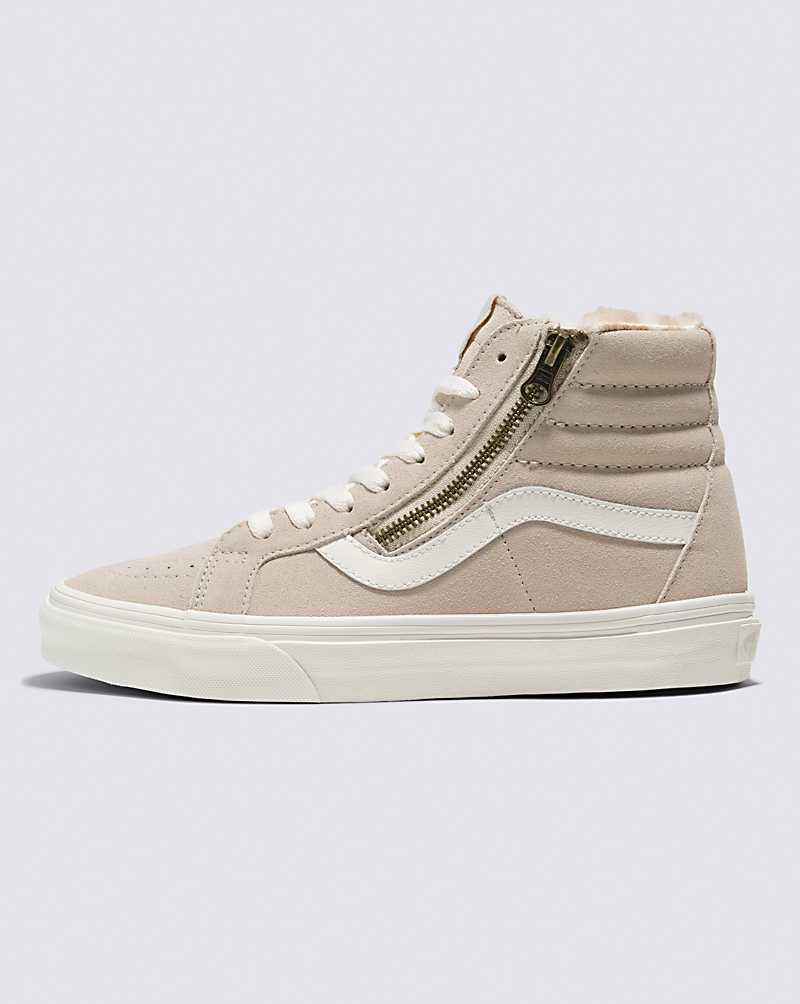 Vans SK8-Hi Reissue Side Zip Cozy Hug Shoe Women High Top Sneakers Beige | PP1-0840