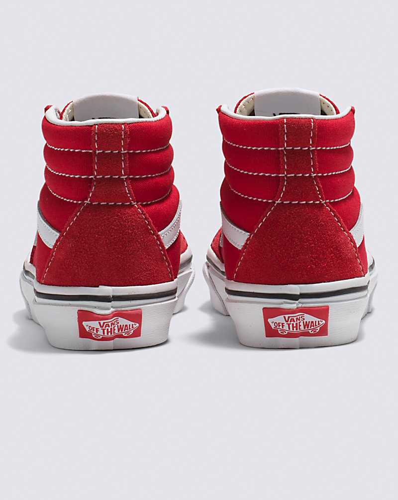 Vans SK8-Hi Shoe Kids' High Top Sneakers Red / White | IN1-8228