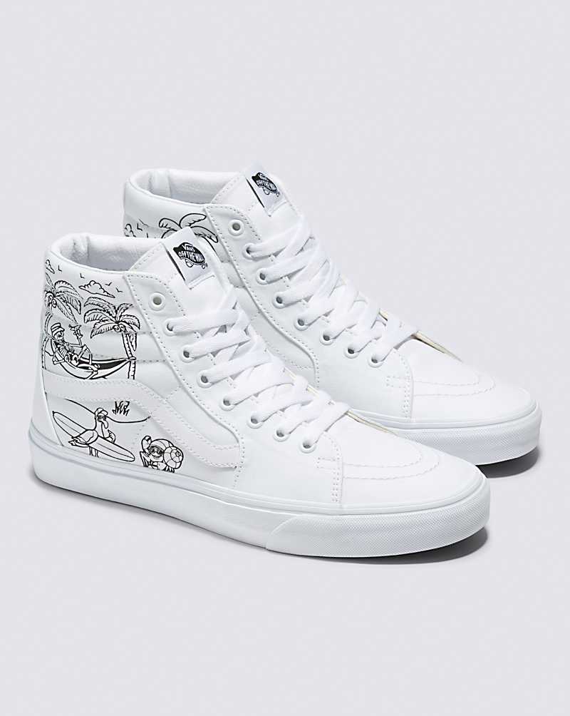 Vans SK8-Hi Shoe Men High Top Sneakers White / White | JF1-4650