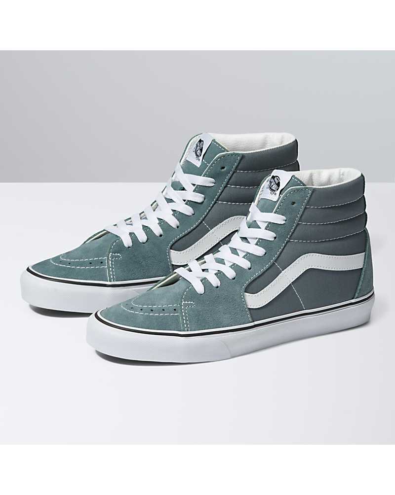 Vans SK8-Hi Shoe Women High Top Sneakers Grey Green | RG1-3755