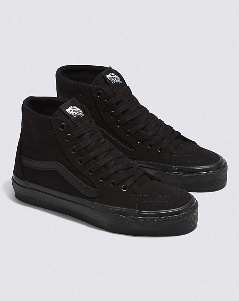 Vans SK8-Hi Tapered Canvas Black Shoe Women High Top Sneakers Black / Black | IE1-4350