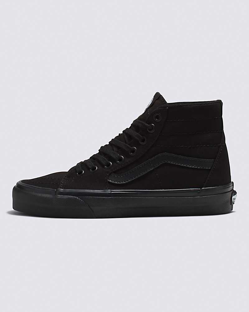 Vans SK8-Hi Tapered Canvas Black Shoe Women High Top Sneakers Black / Black | IE1-4350