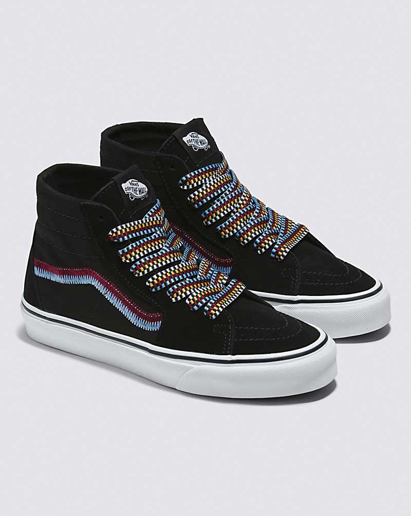 Vans SK8-Hi Tapered Embroidery Shoe Women High Top Sneakers Black | PT1-2674