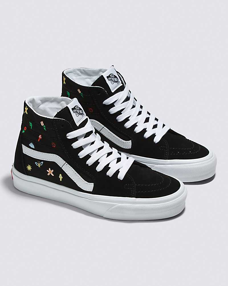 Vans SK8-Hi Tapered Garden Party Shoe Women High Top Sneakers Black | CV1-5899