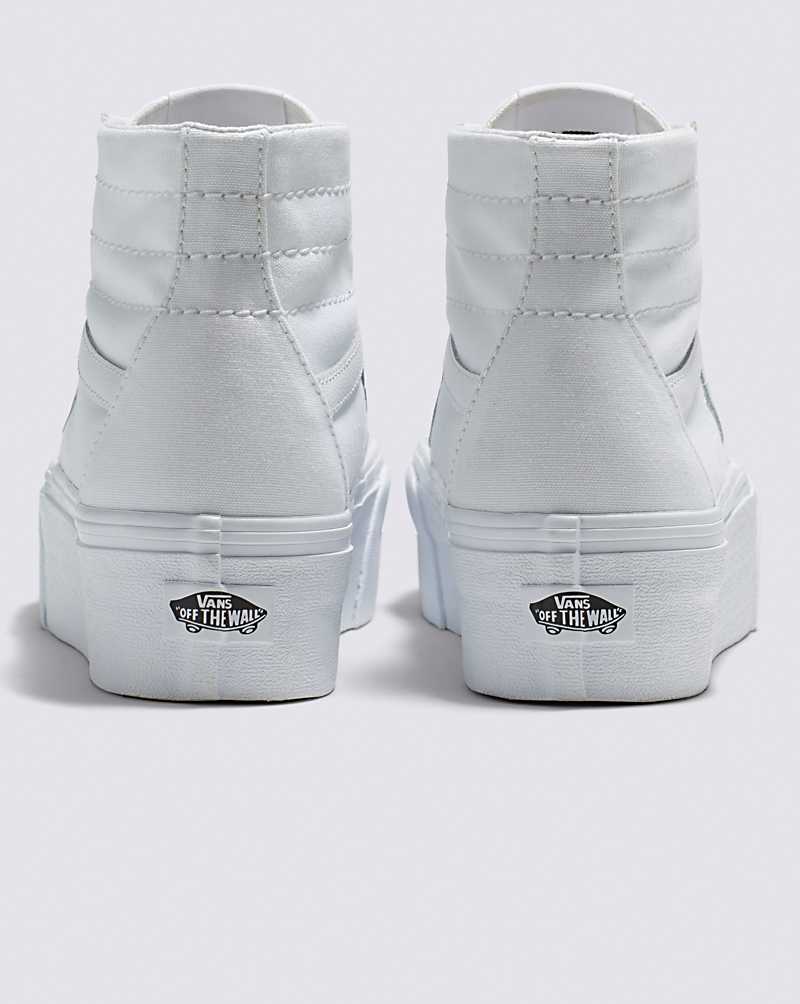 Vans SK8-Hi Tapered Stackform Canvas Shoe Women High Top Sneakers White | JA1-6397