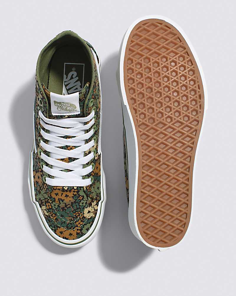 Vans SK8-Hi Tapered Stackform Shoe Women High Top Sneakers Camo / Green | YN1-3908